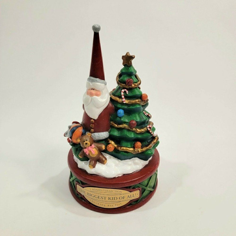 J ADAMS COLLECTION Santa Checking His List The Biggest Kid Of All 6.5" Christmas